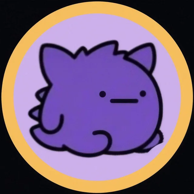 Jerald's Instagram avatar: a sleepy purple creature on a lilac circle with a yellow ring.